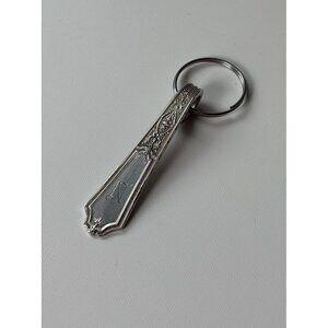 Handmade Monogram “N” Keychain Silver Plated Antique Spoon Silverware